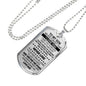 Dog tag Necklace For Son From Dad, Inspirational sayings: aim for the stars