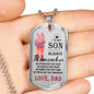 Father Son Heart Necklace From Dad Birthday Gifts, Christmas Gift Idea for Kids