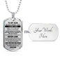 Dog tag Necklace For Son From Dad, Inspirational sayings: aim for the stars