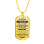 Dog tag Necklace For Son From Dad, Inspirational sayings: aim for the stars