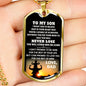 Personalized Engraving To My Son Necklace Dog Tag From Dad Christmas Gifts, Birt