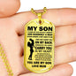 I Love My Son Quotes Dog tag From Mother - You are my Son Love Mum Necklace