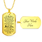 Customize Engraving - Son Dog Tag Necklace From Dad - Personalized Gifts for Son