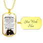 Dear Amazing Man Dog Tag Military Ball Chain - I Love You Quotes Pendant Necklac