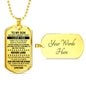 Dog tag Necklace For Son From Dad, Inspirational sayings: aim for the stars