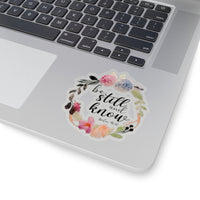 Thumbnail for Be Still and Know Sticker, Christian Quote Decal, Floral Vinyl Decal, Bible Verses Sticker, Hydroflask Sticker, Bible Clear Sticker, Laptop Transparent