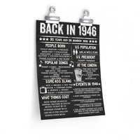 Thumbnail for Customized Back in 1946 Chalkboard The Year You were Born Birthday Decoration 75th Bday Facts and Info 75 Years Ago-9x11