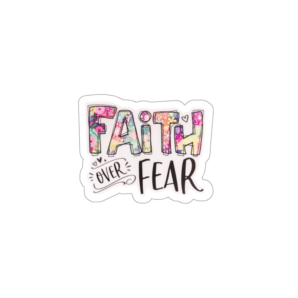 Faith Over Fear Clear Sticker Perfect for Bible Scrapbooking, Christian Decal, Clear Vinyl Sticker, Bible Journal Stickers, Hydroflask Label, Water Bottle Sticker, Proverbs Decal
