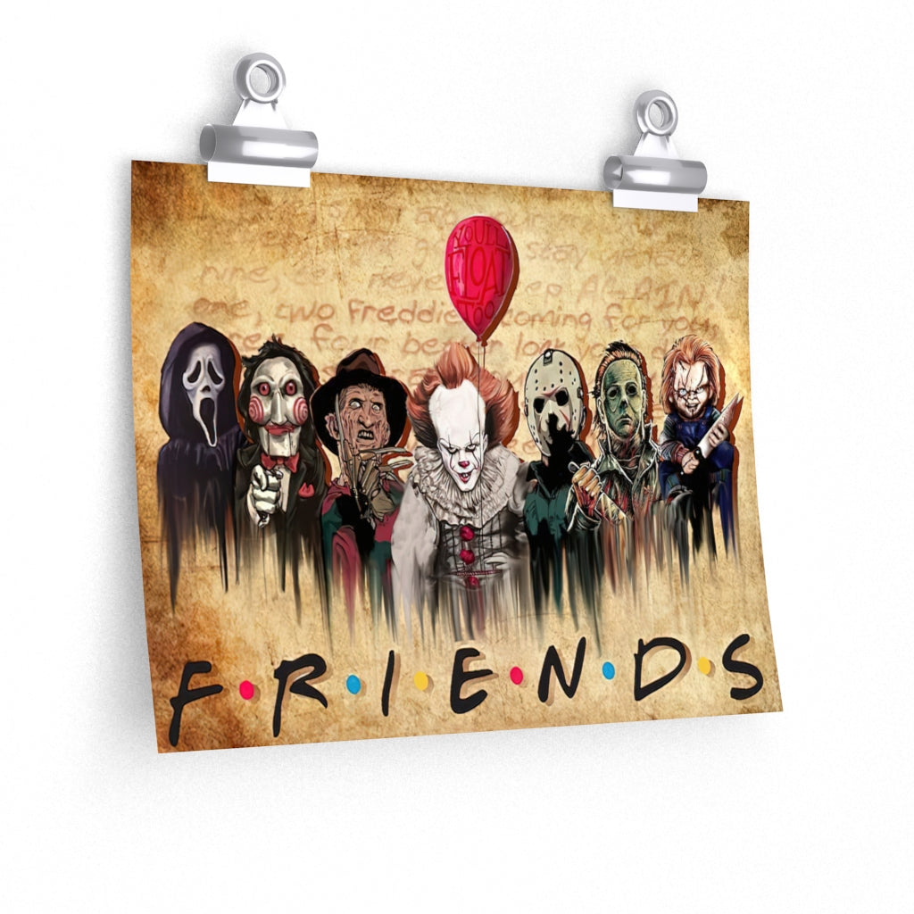 Sweet Quote Friends Horror Movie Characters Poster, Horror Movie Poster, Halloween Kills Poster, Friends Poster,Horror Lover Gift,Halloween Poster Décor 9x11 Poster Noframed