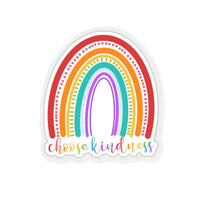 Thumbnail for Choose Kindness Rainbow Vinyl Stickers, Be Kind Sticker, Mental HealthGBTQ+ Rainbow, Be a Kind Human, Gifts for Her, Laptop Decals, Feminist Sticker, Funny Sticker Kiss - Cut Stickers