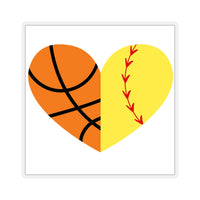 Thumbnail for Molomon Basketball Softball Heart Sticker, Waterproof Sticker, Vinyl Sticker, Laptop Sticker, Water Bottle Sticker, Gift, Decal, Hydroflask Sticker