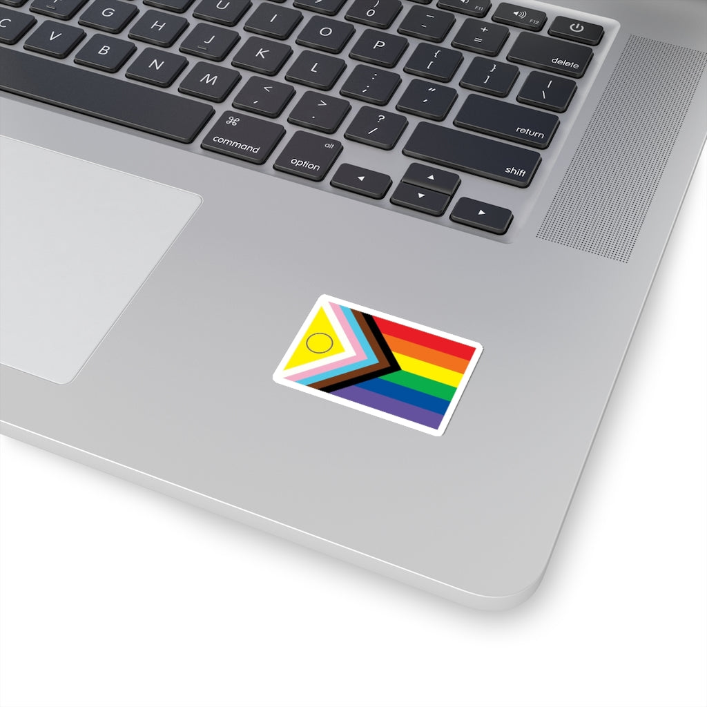 2021 Intersex-Inclusive Progress Pride Sticker LGBTQ+ Pride Flag, Inclusivity, Equality, Decal Sticker (Waterproof) LGBTQ Rainbow
