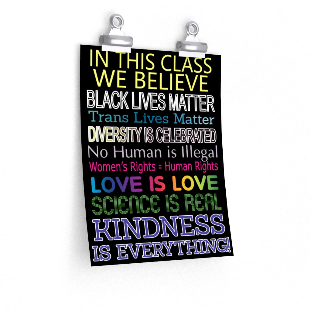 Hilarious in This House We Believe Poster, No Asian Hate, Black Lives Matter, Equality Poster,LGBT Love is Love, Diversity Poster Classroom Banner, Office Products 9x11 Poster Noframed (1)