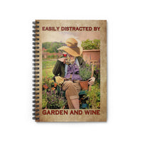 Thumbnail for Notebook - Ruled Line Garden Girls Easily Distracted by Garden and Wine Framed, Gift Ideas for Christmas, Birthday