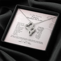 Thumbnail for To My Future Mother-In-Law Double Hearts Necklace ;Gift from Bride, Thank you for raising the man of my dreams, Mother in Law Necklace Gift