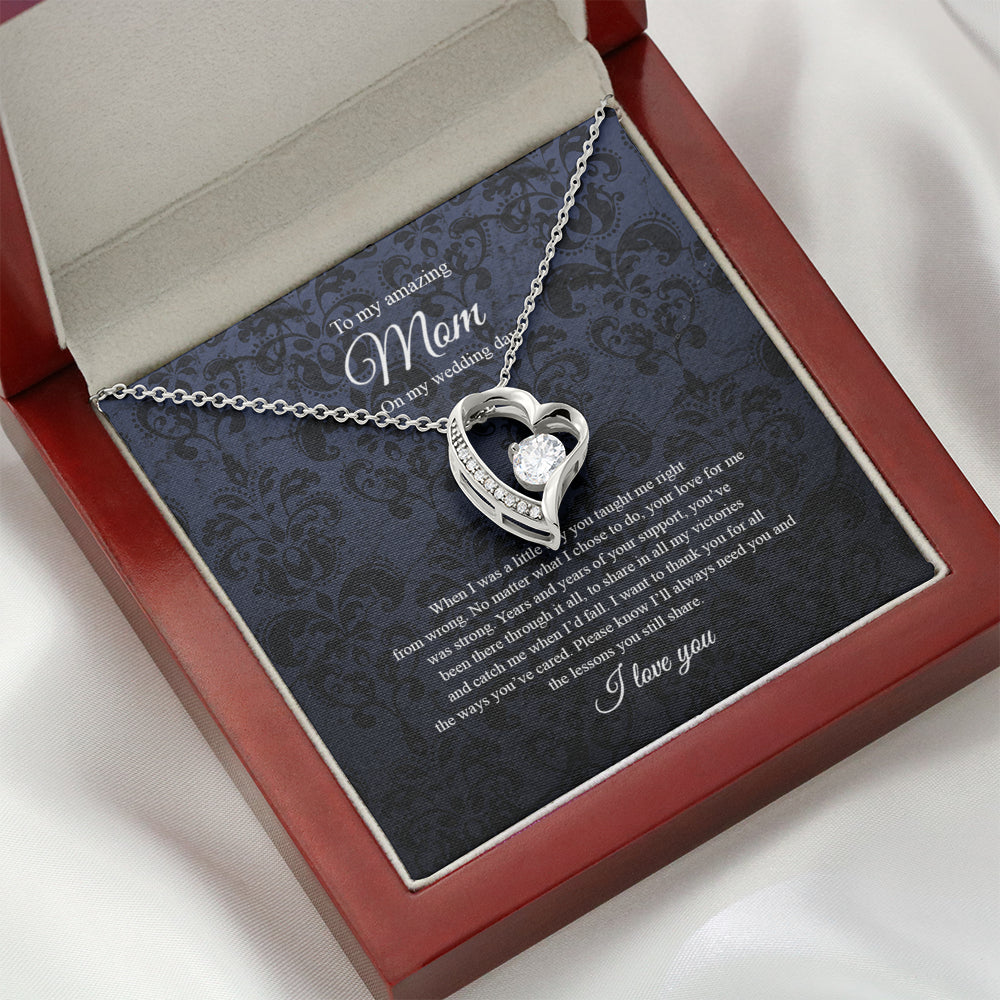 KORAFINA Meaningful Quote Heart, to Mom On My Wedding Day, Mother of The Groom Gift from Son, Mother of The Groom Necklace from Son On Wedding Day On Christmas, Birthday
