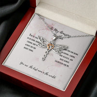 Thumbnail for Meaningful Quote Mom Necklace - Necklace for Mom - to My Amazing Mother Pink - Mom Stunning Dragonfly Necklace On Christmas, Birthday