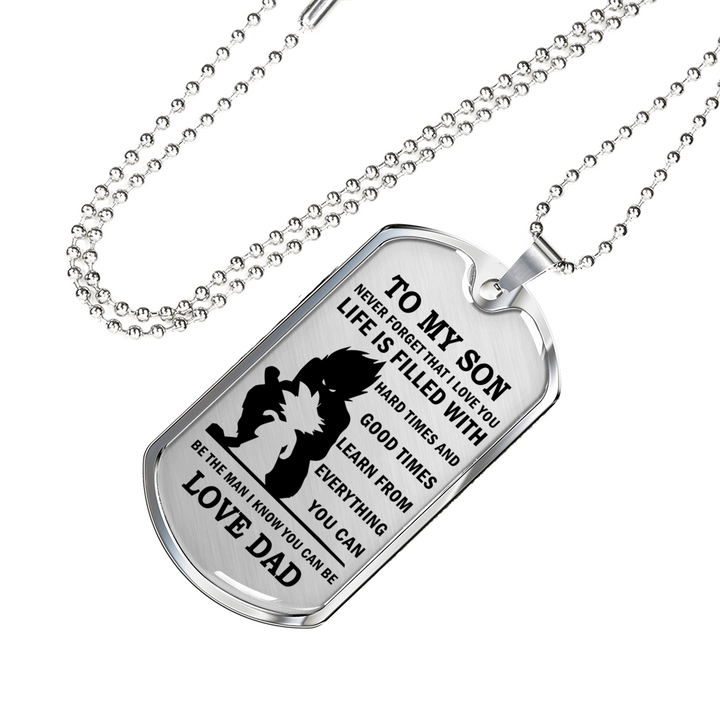 Family Necklace for Kids To My Son/Daughter Love Dad/Mom Name ID Dog Tag  Necklaces Birthday Gift Jewelry (Color:Black,Silver): Buy Family Necklace  for Kids To My Son/Daughter Love Dad/Mom Name ID Dog Tag