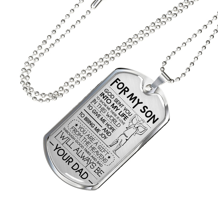 Cool Father Son Pendant Necklace Love Dad Birthday Gifts, Christmas Gift Idea fo