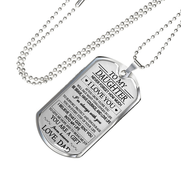 Father daughter dog sales tag necklace