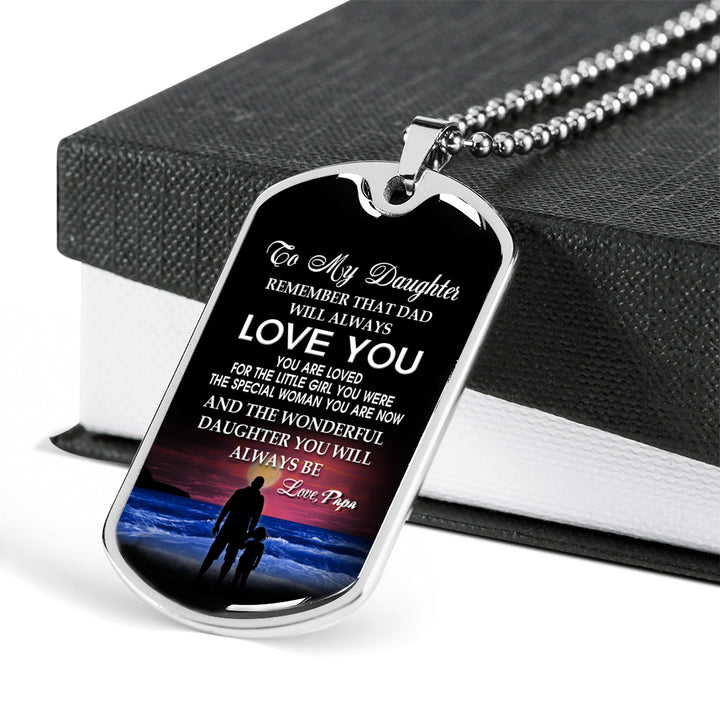 Father daughter deals dog tag necklace