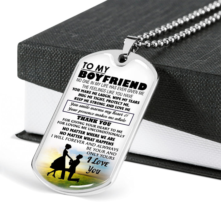 To My Boyfriend Dog Tag Military Ball Chain From Girlfriend I Love You Quotes