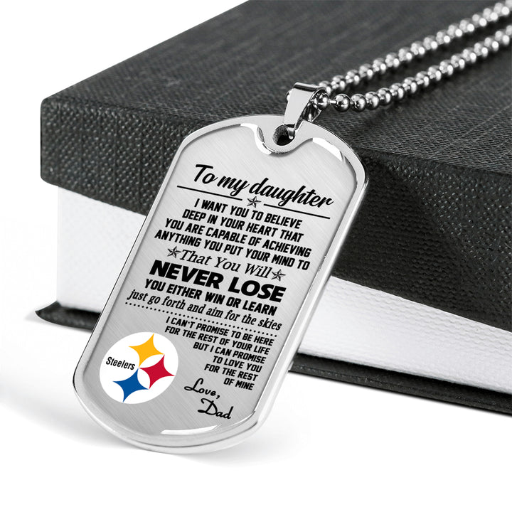 Steelers dog tag necklace hot sale