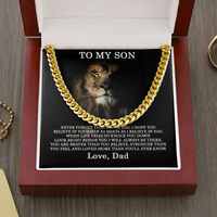 Thumbnail for to my son necklace from dad, you have given me so many reasons to be proud of the man you have become cuban link chain necklace