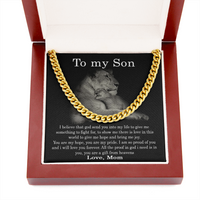 Thumbnail for to My Son Necklace from Mom, I Believe That God Send You Into My Life Cuban Link Chain Necklace, Gift to My Son for Birthday, Christmas Stainless Stee