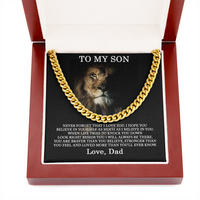 Thumbnail for to my son necklace from dad, you have given me so many reasons to be proud of the man you have become cuban link chain necklace