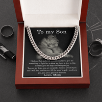 Thumbnail for to My Son Necklace from Mom, I Believe That God Send You Into My Life Cuban Link Chain Necklace, Gift to My Son for Birthday, Christmas Stainless Stee