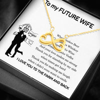 Thumbnail for iWow Infinity Heart Necklace - to My Future Wife - Wheat Makes Beer Forever Love Pendant White Gold Plated Women Gift for Mother's Day, On Christmas, Birthday & Valentine's Day