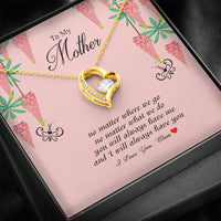 Thumbnail for To My Mother Love Forever Heart Necklace Pendant 14K Gold Gifts For Mom - Jewelry Necklaces Chain 22 Inches For Mommy From Daughter, Son With Love Quote - Birthday, Mother's Day, X-mas Gift Box P18