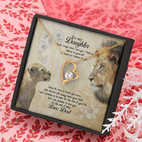 Thumbnail for Lion from Dad to My Daughter Never Forget That I Love You Forever Love Heart Pendant Necklace, Gift for Daughter from Dad, Meaningful Gifts, Thoughtful Gifts for Daughter