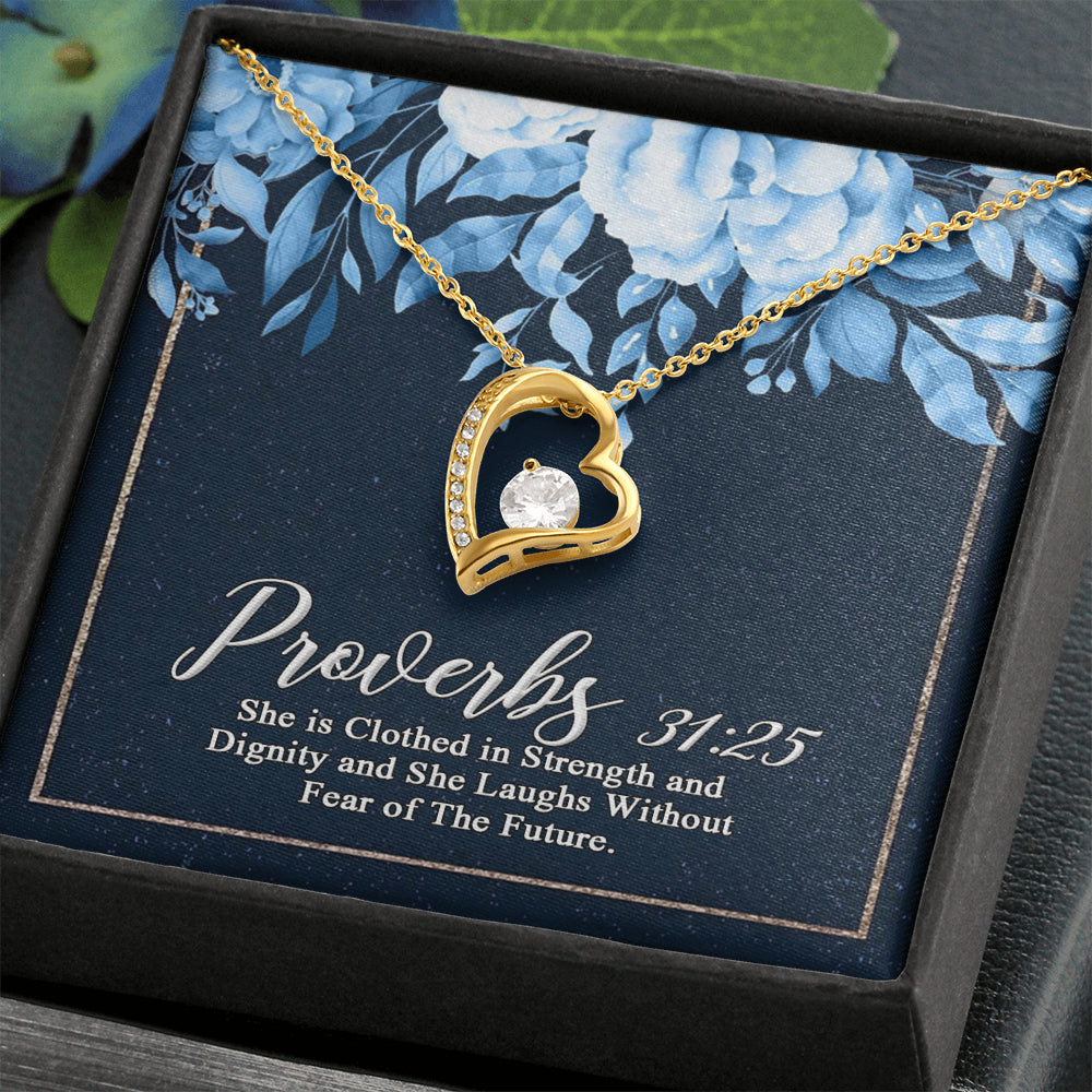 iWow Inspirational Scripture Jewelry Proverbs Gift Bible Verse Proverbs Jewelry Gift for Her Necklace Proverbs 3125 Baptism Gift Christian 18kt Gold Necklace On Christmas, Anniversary
