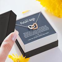 Thumbnail for On Cloud Nine Gifts To My Future Wife Love You The Most Forever and Always Interlocking Hearts Necklace with Message Card and Gift Box Included. Gift for Girlfriend or Fiance