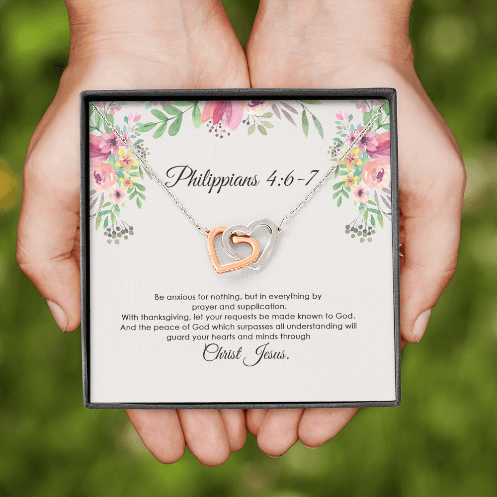 Molomon Meaningful Quote Bible Verse Gift, Philippians Jewelry, Be Anxious for Nothing Necklace Gift, Philippians 4:6-7, Encouraging Gift, Christian Gift, Gospel On Christmas, Anniversary