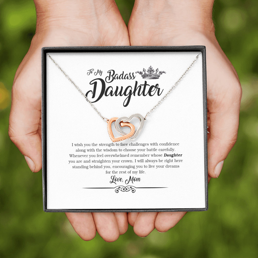 To My Badass Daughter - Birthday Gift For Daughter From Mom, Daughter Necklace from Mom, Daughter Birthday Jewelry