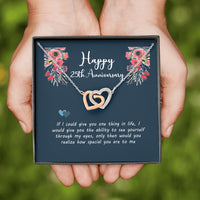 Thumbnail for 25th Anniversary Necklace for Wife, Husband - 25 Year Wedding Gift With Message Card For Her