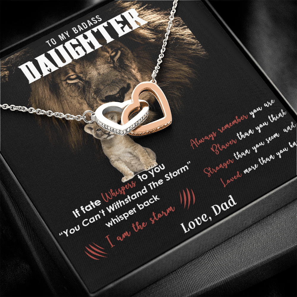 to My Badass Daughter Necklace, You are Braver Stronger Loved Than You Think Daughter Father Necklace, Gift for Daughter from Dad, Meaningful Gifts, Thoughtful Gifts for Daughter