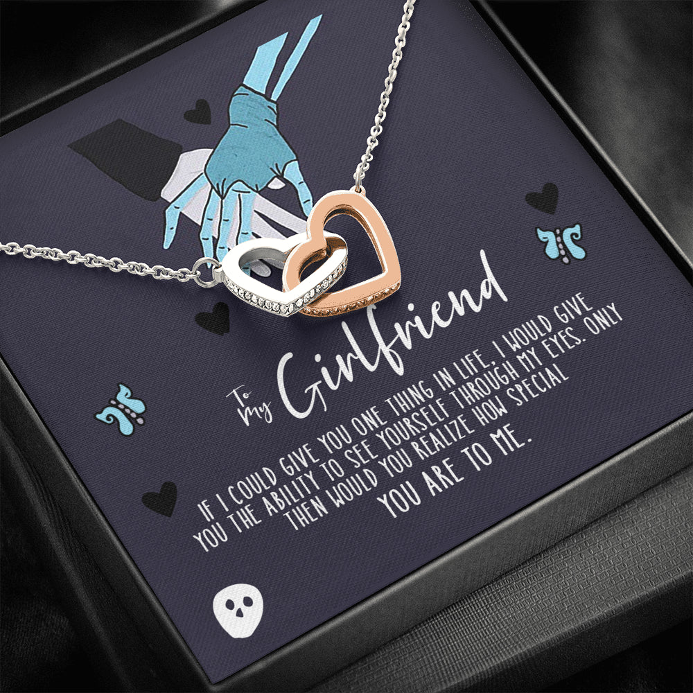 to my girlfriend Interlocked Heart Necklace Romantic Gifts For Girlfriend, Best Simple Gifts For Girlfriend, Jewelry For Girlfriend, Creative Birthday Gifts, Girlfriend Hearts Necklace, Gifts for her