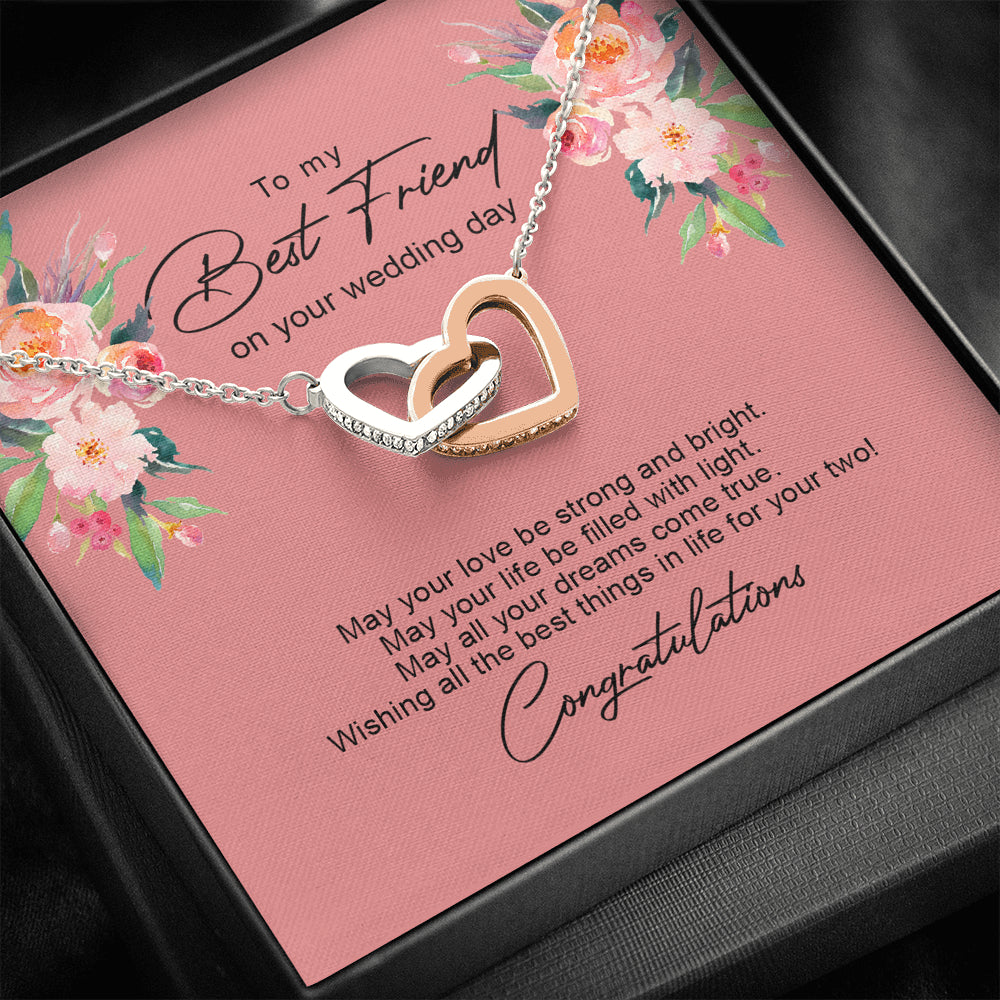 Personalized To My Best Friend On Her Wedding Day Necklace Bride Gifts From  Maid Of Honor Always My Best Friend Gifts Jewelry Customized Gift Box  Message Card - Teecentury.com