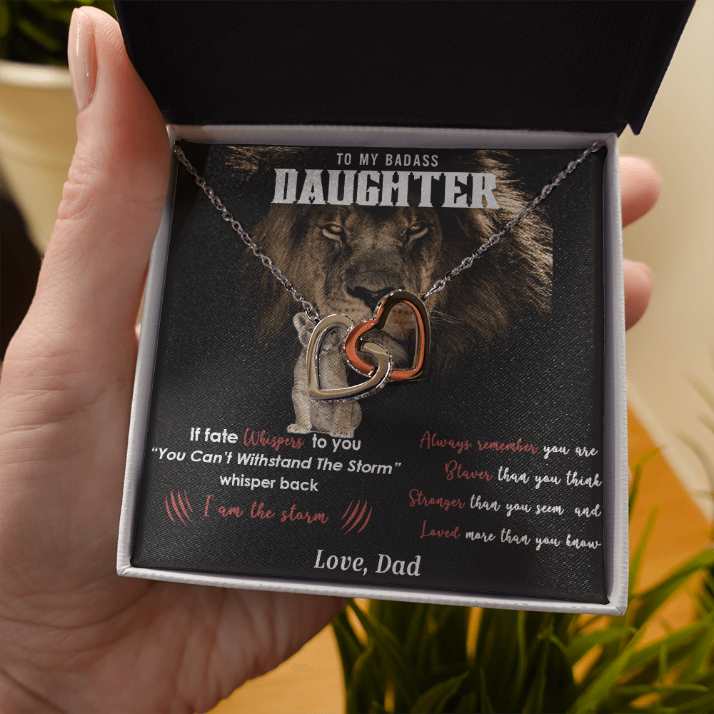 to My Badass Daughter Necklace, You are Braver Stronger Loved Than You Think Daughter Father Necklace, Gift for Daughter from Dad, Meaningful Gifts, Thoughtful Gifts for Daughter