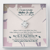 Thumbnail for iWow Inspirational to My Future Mother in Law, Thank You for Welcoming Me Love Knot Necklace, Mother Daughter Gift Mother's Day On Birthday, Christmas