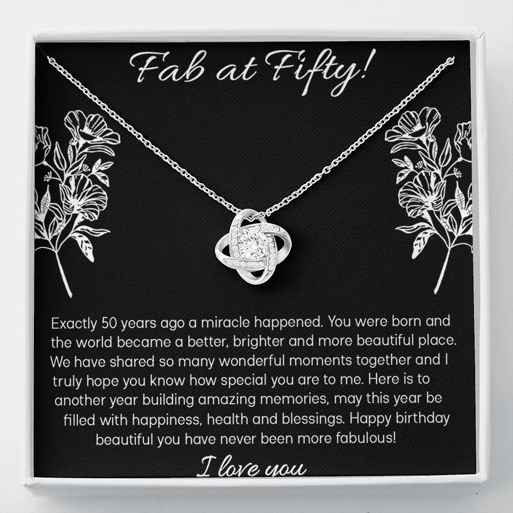 iWow Customized Love Knot, 50th Birthday for Her Gift, 50th Birthday Gift for Her, Fiftieth Birthday Gift for Women Friend, 50th Birthday Friend, Fab at