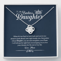 Thumbnail for To My Badass Daughter Necklace - Remember Whose Daughter You Are And Straighten Your Crown