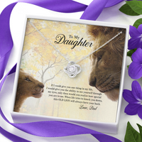 Thumbnail for Lion Dad To My Daughter If I Could Give You One Thing In My Life Heartfelt Card Love Knot Necklace, Jewelry Necklace, Gift Necklace With Message Card And