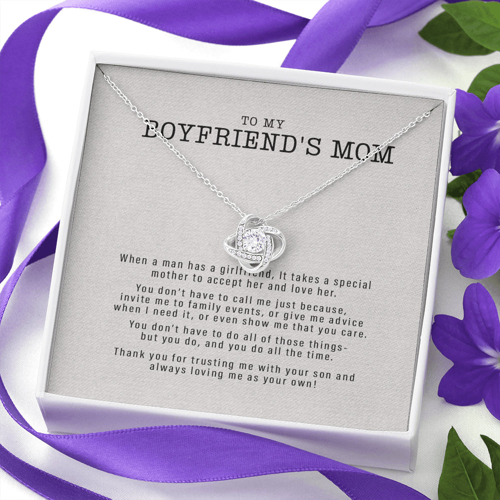 Meaningful Quote Boyfriend's Mom Gift, To My Boyfriends Mom Necklace, For My Boyfriend's Mom on Mother's Day, Birthday Gift for Boyfriends Mom On Christmas, Birthday