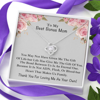 Thumbnail for Bonus Mom Necklace - Bonus Mom Gifts, Necklaces Gifts For Stepmom, Jewelry Gift For Stepmom From Bonus Daughter On Birthday, Christmas, Mothers Day