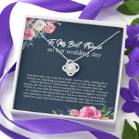 Thumbnail for Friend to Bride Necklace Gift with Message Card, on Her Wedding Day, Friend of The Bride Necklace, Wedding Gift for Bride, Bride Jewelry Gift